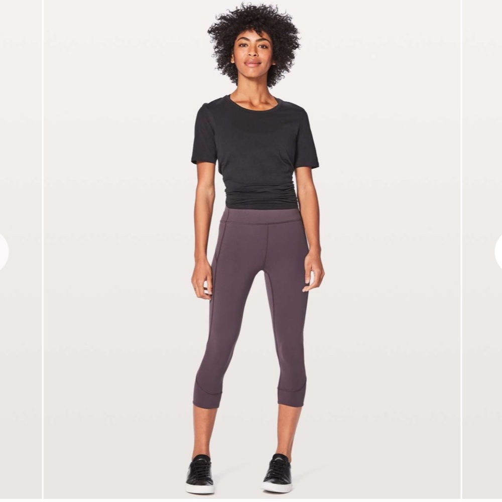lululemon in movement crop size 10 black currant
